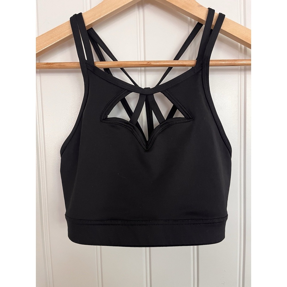Victorias Secret Sport Sports Bra XS Racerback Black Solid Women's Yoga‎ 054